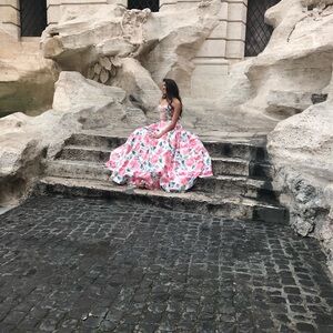 Two Piece Floral Dress. Worn once. Price negotiable